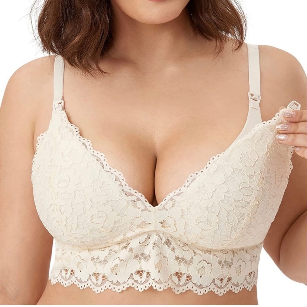 Momanda Ivory Lace Nursing Bra